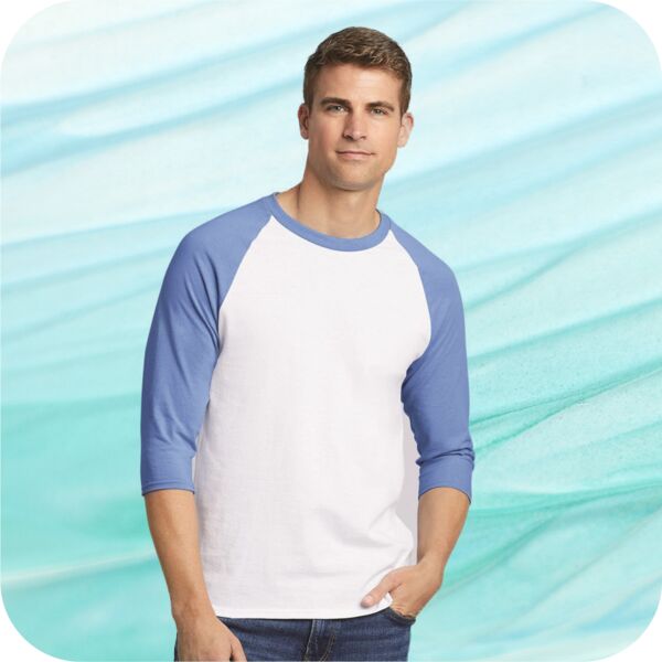 Heavy Cotton Three-Quarter Raglan Sleeve Baseball T-Shirt Thumbnail