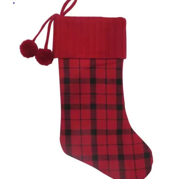 Christmas Stocking - Plaid - 20" Thumbnail