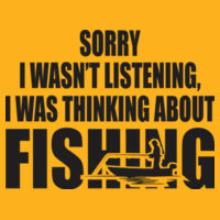 Was thinking about Fishing - HD Cotton Short Sleeve T-Shirt Design