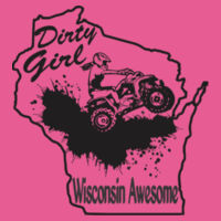 Dirty Girl ATV - Wisconsin Awesome - HD Cotton Short Sleeve T-Shirt Design