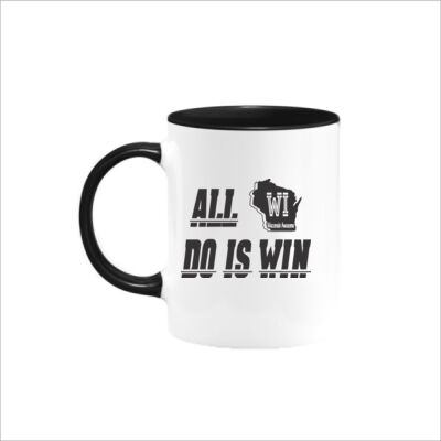 All WI do is win - Two Tone Mug 11oz - Black Thumbnail