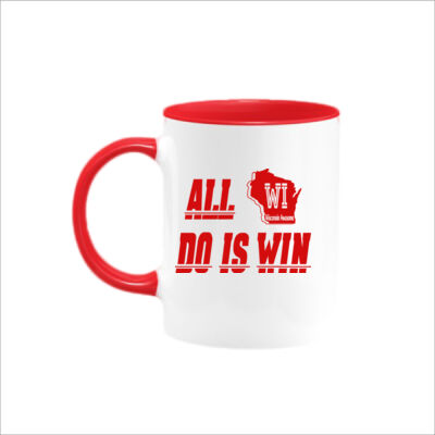 All WI do is win - Two Tone Mug 11oz - Red Thumbnail