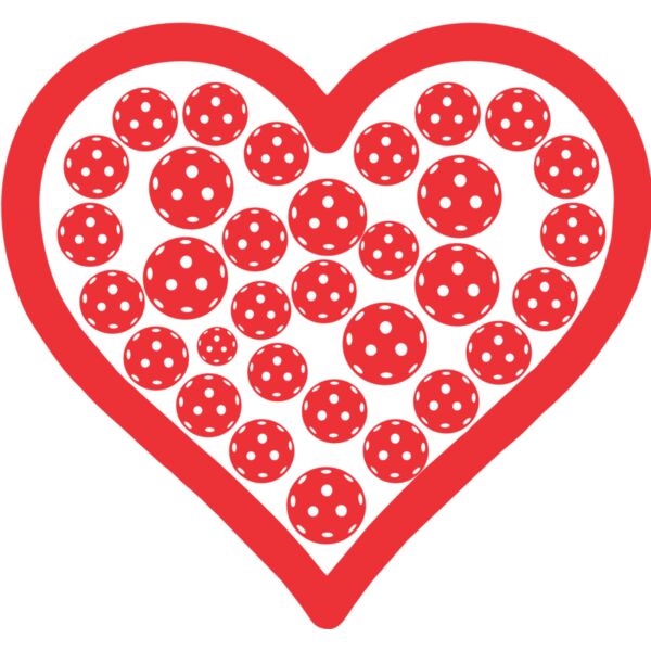 Pickleball Valentine Heart Thumbnail